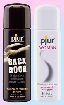 Набор лубрикантов pjur backdoor anal Relaxing jojoba silicone 30 мл + pjur Woman 30 мл LB676 фото