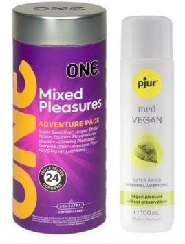 Комплект ONE Mixed Pleasures 24 шт + Pjur MED Vegan Glide 100 мл SOS12984 фото