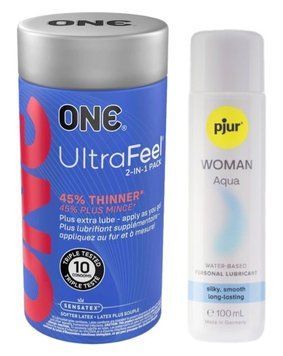 Набор ONE UltraFeel 10 шт + Pjur Woman Aqua 100 мл SOS13084 фото