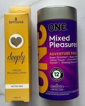 Комплект ONE Mixed Pleasures 12 шт і Спрей для оральних ласк Sensuva Deeply Love You Butter Rum (29 мл) SOS1415 фото