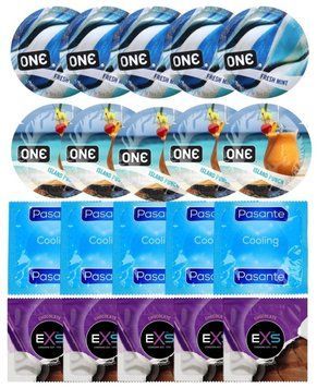 Набір 20 шт ONE Fresh Mint + ONE Island Punch + Pasante Cooling + EXS Mixed Flavors Chocolate SOS7180 фото
