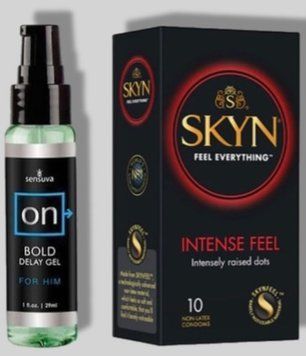SKYN Intense Feel 10 шт + Пролонгатор Sensuva - ON Bold (29 мл) SOS5672 фото