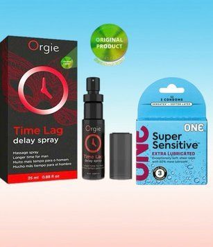 Пролонгатор для мужчин Time Lag, 25 мл. ORGIE + ONE Super Sensitive Triple Set 3 шт SOS6681 фото