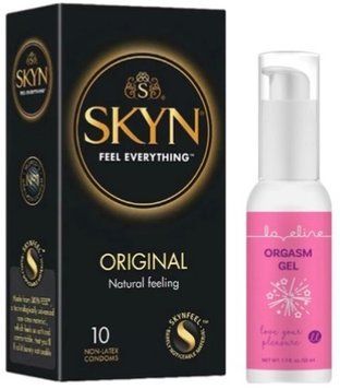 Набір з SKYN Original (10 шт)   + Гель для посилення оргазму Loveline Orgasm Gel (50 мл)  SOS9881 фото