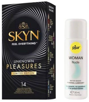 Набор Skyn ​​Unknown Pleasures 14 шт + pjur Woman Nude 30 мл SOS13383 фото
