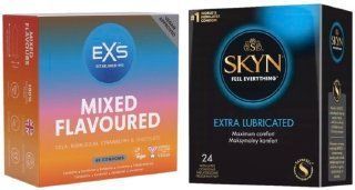 Набор с SKYN Extra Lube 24 шт + EXS Mixed Flavoured 48 шт SOS7958 фото