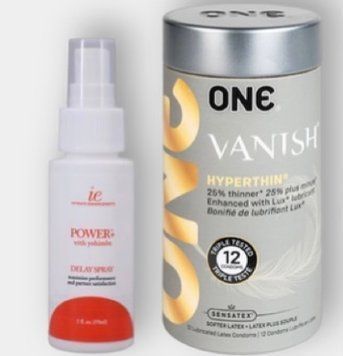 ONE Vanish Hyperthin 12 шт - Пролонгатор Doc Johnson Power Delay Spray (59 мл) SOS6030 фото