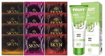 Комплект: Лубрикант OLO со вкусом яблока (120 мл) + 8 шт. SKYN + 4 шт. SKYN Intense Feel SOS10755 фото