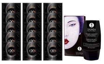 Комплект EXS Black Latex 15 шт + Shunga Secret Garden Clitoral Gel 30 мл  SOS14642 фото