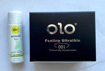 Набор OLO Feeling Ultrathin 001+ Лубрикант на водной основе pjur Woman Aloe 30 мл SOS1965 фото