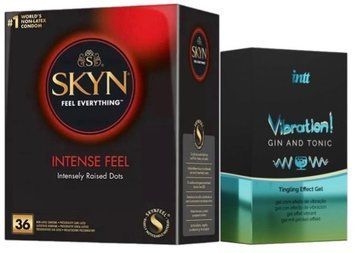 Набір з SKYN Intense Feel (36 шт)  +  Рідкий вібратор Intt Vibration Gin Tonic (15 мл)  SOS9831 фото