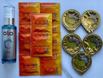 Набор EXS Delay 10 шт + OLO Лед и Пламя 001 5 шт + Лубрикант охлаждающий OLO 60 мл SOS3475 фото