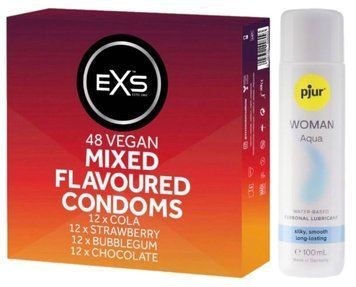 Набор EXS Mixed Flavoured (48 шт) + pjur Woman Aqua 100 мл SOS13433 фото
