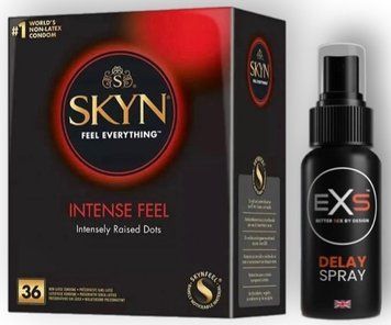 Набор из SKYN Intense Feel (36 шт) + Пролонгатор EXS Delay Spray - 50 мл SOS8960 фото