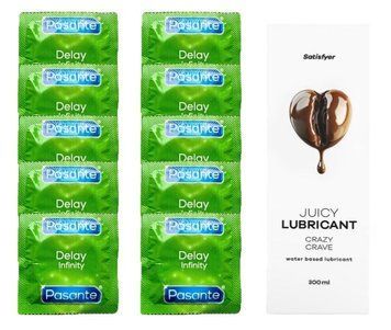 Набір: Pasante Delay Infinity 10 шт. + Лубрикант Satisfyer Crazy Crave 300 мл SOS12029 фото