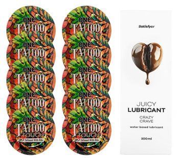 Комплект ONE Tattoo Touch 10 шт. + Лубрикант Satisfyer Juicy Lubricant Crazy Crave (300 мл) SOS12179 фото