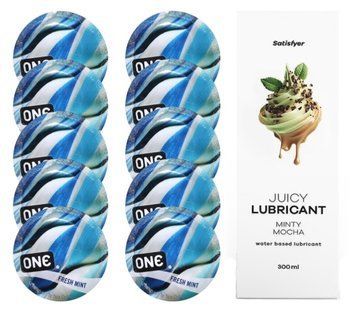 Набор: One Fresh Mint 10 шт. + Лубрикант Satisfyer Minty Mocha 300 мл SOS12429 фото