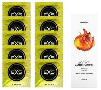 Комплект: из EXS Banana 10 шт + Лубрикант Satisfyer Warm Wave water based 300 мл SOS11339 фото