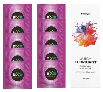 Комплект: EXS EXTRA SAFE 10 шт. + Лубрикант Satisfyer Euphoric Orgasm 300 мл SOS11489 фото