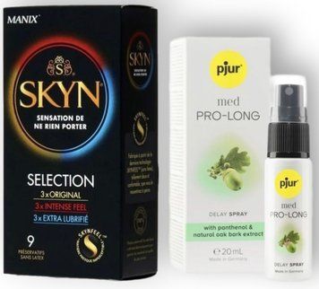 Набір з SKYN Selection (9 шт)  + Пролонгатор pjur MED Prolong Spray &mdash; 20 мл SOS8874 фото
