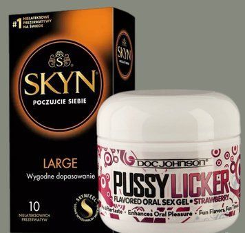 Комплект SKYN Large 10 шт + Гель Doc Johnson Pussy Licker Strawberry (56 г) SOS5578 фото