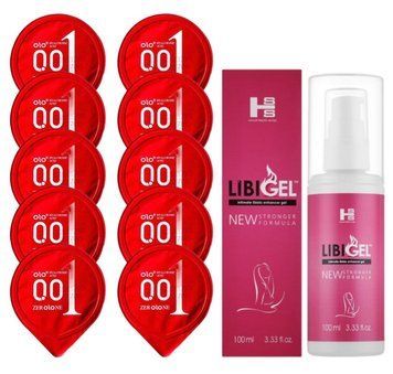 Комплект OLO 001 (червоні) 10 шт + Sexual Health Series LibiGel Intimate Libido SOS14250 фото