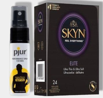 SKYN Elite 24 шт + Пролонгатор pjur Superhero Spray 20 мл SOS5772 фото