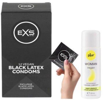 Комплект EXS Black Latex (12 шт) + Pjur Woman Vegan 30 мл SOS13583 фото