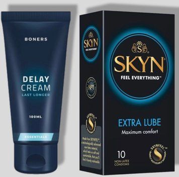 SKYN Extra Lube 10 шт + Пролонгатор Boners Delay Cream SOS5099 фото
