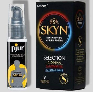 Skyn Selection 9 шт + Пролонгатор pjur Superhero Serum 20 мл SOS4948 фото