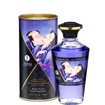 Олія Shunga Aphrodisiac Warming Oil - Exotic Fruits (100 мл) без цукру, смачний SO2495 фото