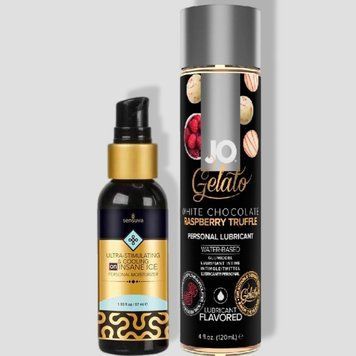 Sensuva Ultra-Stimulating ON Insane Ice (57 мл) + JO GELATO White Chocolate Raspberry (120 мл) LB272 фото