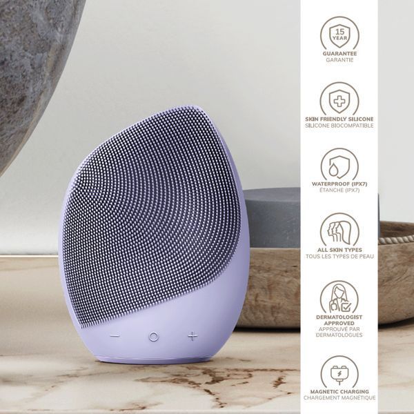 Электронная ультразвуковая щетка для лица GESKE Sonic Facial Brush 5в1 purple HB0068 фото