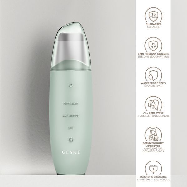 Микротоковый скраббер для кожи и устранение черных точек GESKE MicroCurrent Skin Scrubber&Blackhead Remover 9в1 green HB0151 фото