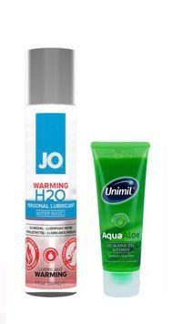 Набор лубрикантов System JO H2O WARMING (30 мл) + Unimil Aloe 80 мл LB189 фото