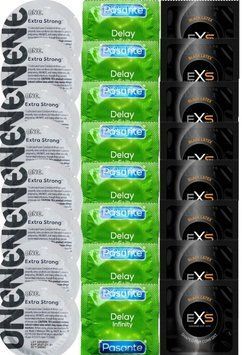 Набор 24 шт ONE Extra Strong + Delay Infinity + EXS Black Latex SOS7331 фото