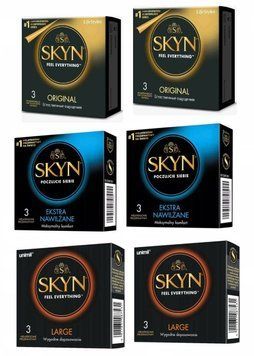 Набір Skyn 18 шт : Extra Lube - 3x2 шт , Original - 3х2 шт , Large - 3x2 SOS290 фото