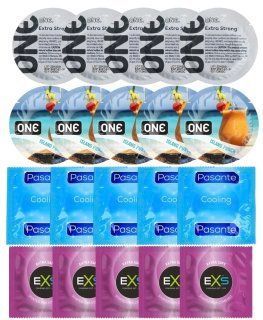 Набор 20 шт ONE Extra Strong + ONE Island Punch + Pasante Cooling + EXS EXTRA SAFE SOS7281 фото