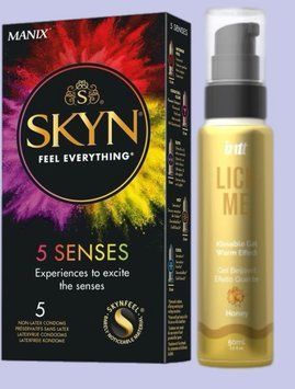 Комплект SKYN 5 Senses + Гель INTT Lick Me Kissable Gel Honey 50 мл SOS5482 фото