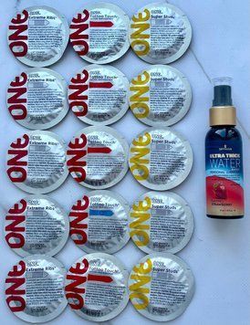 Набор 15 шт ONE Super Studs, Tattoo Touch, Extreme Ribs + Sensuva Natural Ultra-Thick Water-Based Strawberry (57 мл) SOS3918 фото