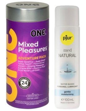 Комплект ONE Mixed Pleasures 24 шт + Pjur MED Natural Glide 100 мл SOS12985 фото