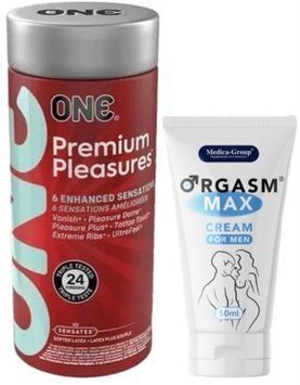 Набір з 24 шт ONE Premium Pleasures + Пролонгатор Medica-Group Orgasm Max for Men - krem 50 ml SOS9372 фото