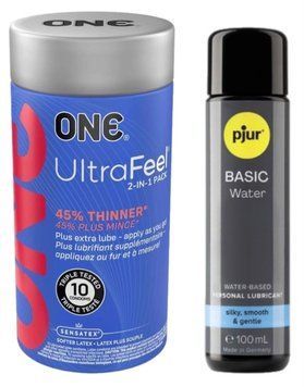 Набор ONE UltraFeel 10 шт + Pjur Basic Waterbased 100 мл SOS13085 фото