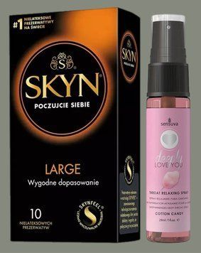 Комплект SKYN Large 10 шт + Спрей  Sensuva Deeply Love You Cotton Candy (29 мл) SOS5579 фото