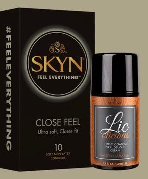 Набір SKYN Close Feel пачка 10 штук + Sensuva - Lic-o-licious Salted Caramel (50 мл) SOS4998 фото