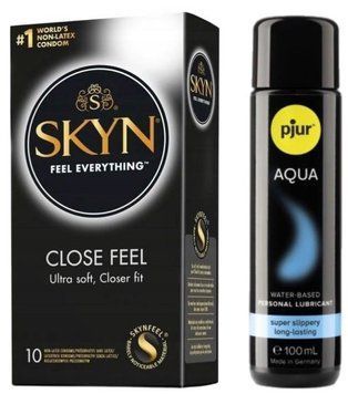 Комплект SKYN Close Feel 10 шт + Pjur Aqua 100 мл SOS13184 фото