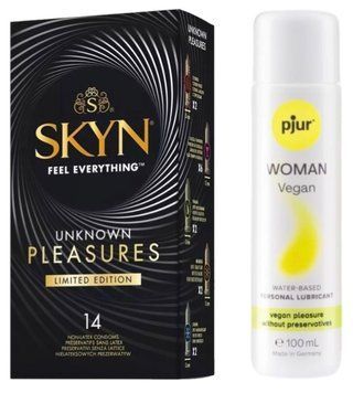 Набор Skyn ​​Unknown Pleasures 14 шт + pjur Woman Vegan 100 мл SOS13384 фото
