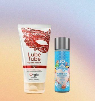 Набор - Лубрикант ORGIE LUBE TUBE HOT, 150 мл и Лубрикант System JO H2O &mdash;Bubble Gum 60 мл LB29 фото