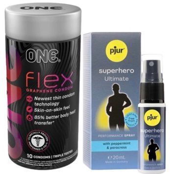 Набор из 10 шт ONE Flex графен + Пролонгатор pjur Superhero Ultimate Spray 20 мл SOS9295 фото