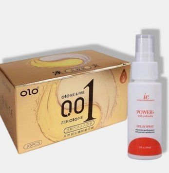 OLO 0.01 Ice Durable Gold 10 шт + Пролонгатор Doc Johnson Power Delay Spray 59 мл) SOS5953 фото
